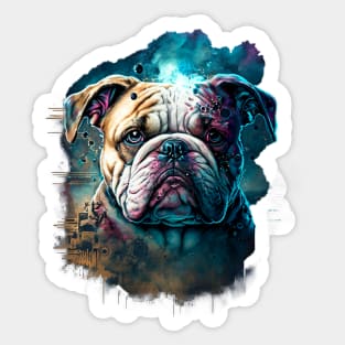 Bulldog Puppy doggy dog Sci-fi Sticker